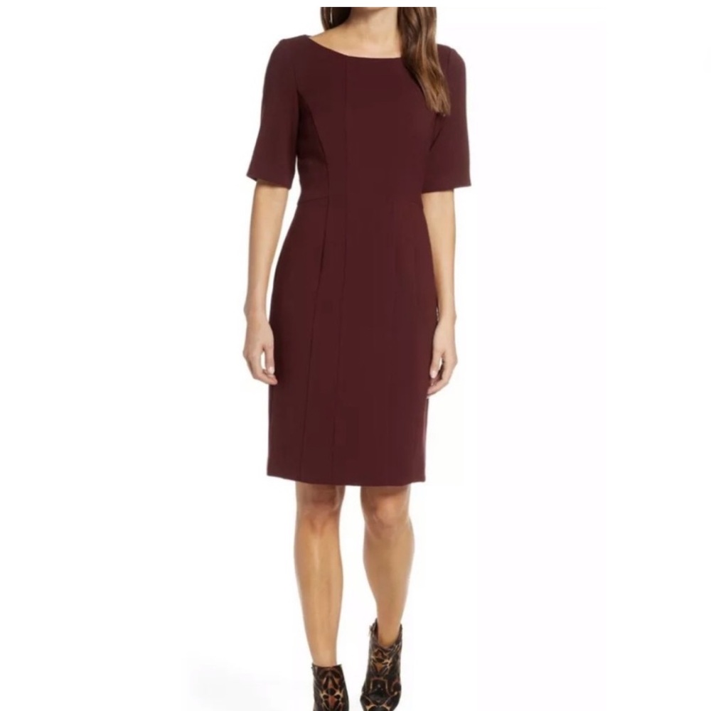 Eliza J Bateau Neck Sheath Dress, size 10